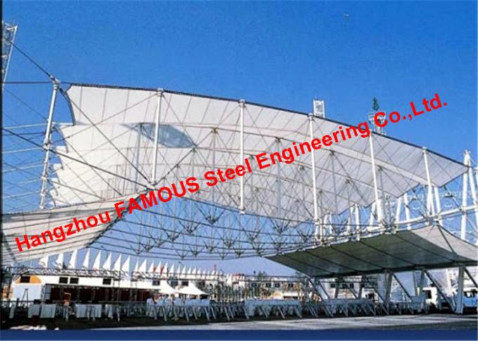 Structural Steel Truss Membrane Carports Car Canopy Garage Shelter نیوزلند استاندارد آمریکا 0