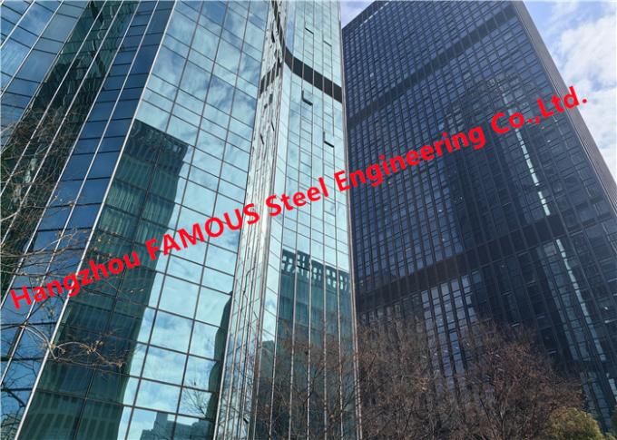 ساختمان تجاری مرتفع نمای شیشه ای عایق لمینت کرتین وال 0