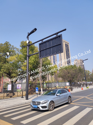 چین قطب چراغ خیابانی فولادی گالوانیزه یکپارچه با تابلوی راهنما با صفحه نور LED تامین کننده